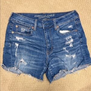 American Eagle Outfitters Ripped Blue Jean Shorts
